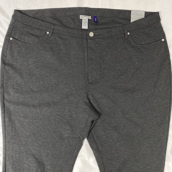 CATHERINES Heather Gray Bootcut Knit Stretch Pants Size 30WP - Picture 2 of 14